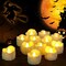 12 Pieces LED Timer Tea Lights Battery Operated, Flameless Flickering Timer Votive Tealight Fake Candle Bulk for Christmas Halloween Decorations